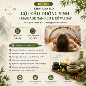 [5 BUỔI] KHÓA GỘI ĐẦU DƯỠNG SINH - MASSAGE MẶT NÂNG CƠ & CỔ VAI GÁY